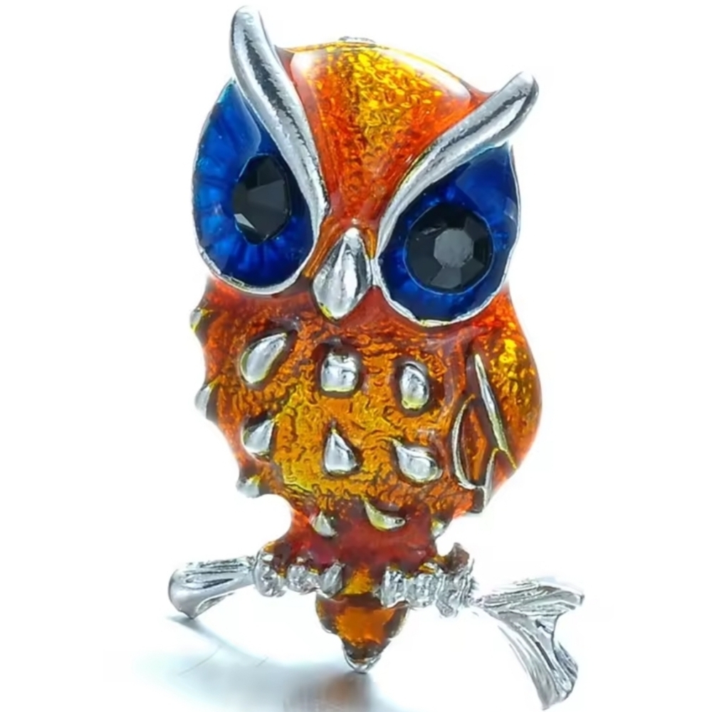 New Vibrant Enamel Owl Brooch Pin Charm Scarf Jacket Coat Hat Bag Jeans
